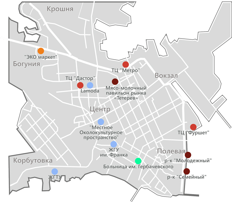 Карта расположения пилларсов